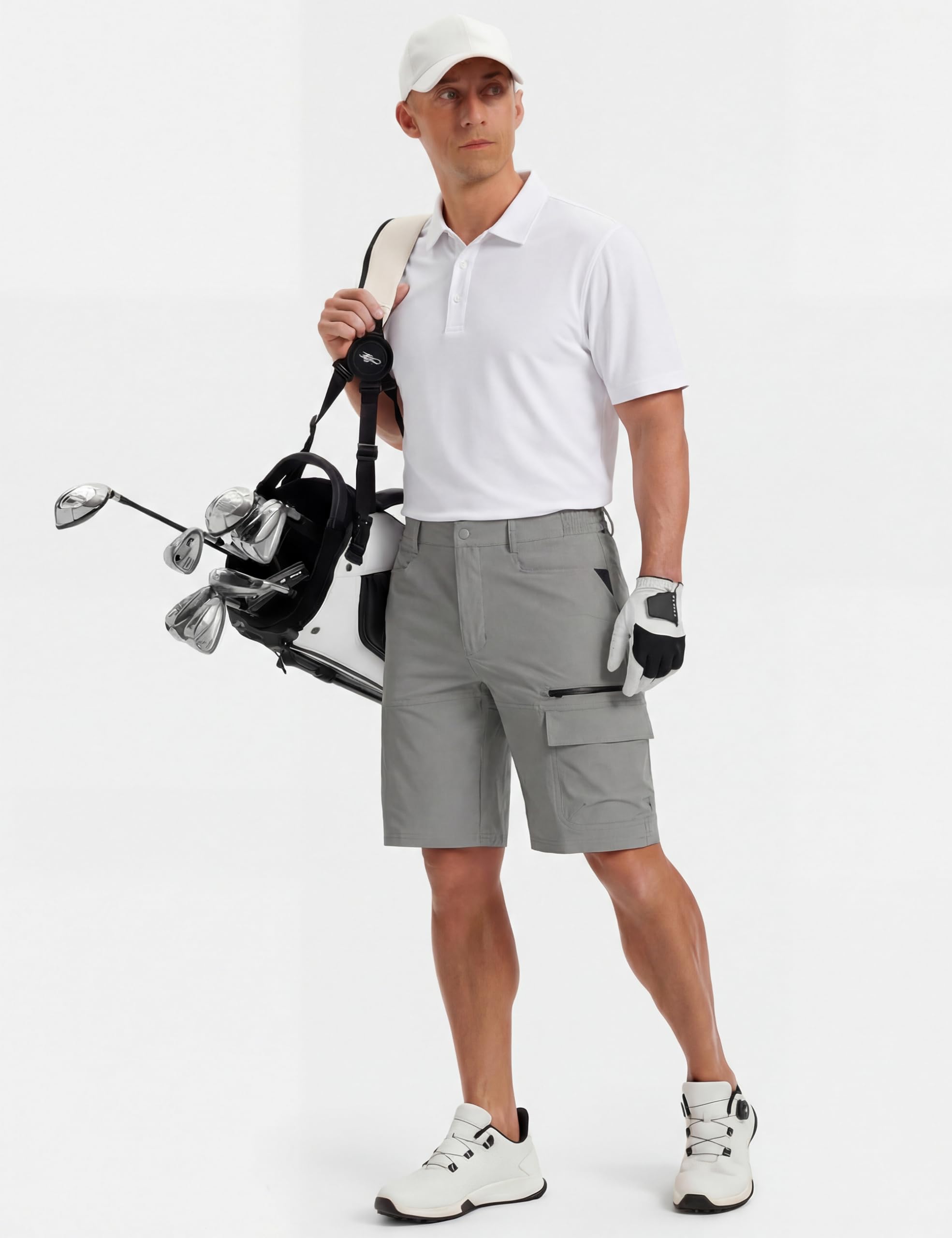 TACVASEN Men's Summer Outdoor Shorts Quick Dry Water Resistant Cargo Casual Golf Work Hiking Shorts (NO Belt)