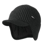 Wmcaps Winter Beanie with Brim and Ear Flaps, Outdoor Warm Fleece Lined Knit Hat Stocking Caps for Men Women