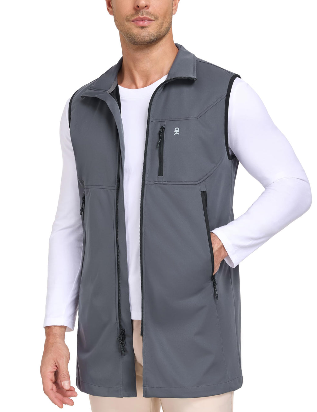 Little Donkey Andy Men's Lightweight Softshell Vest Windproof Sleeveless Jacket for Travel Hiking Running Golf