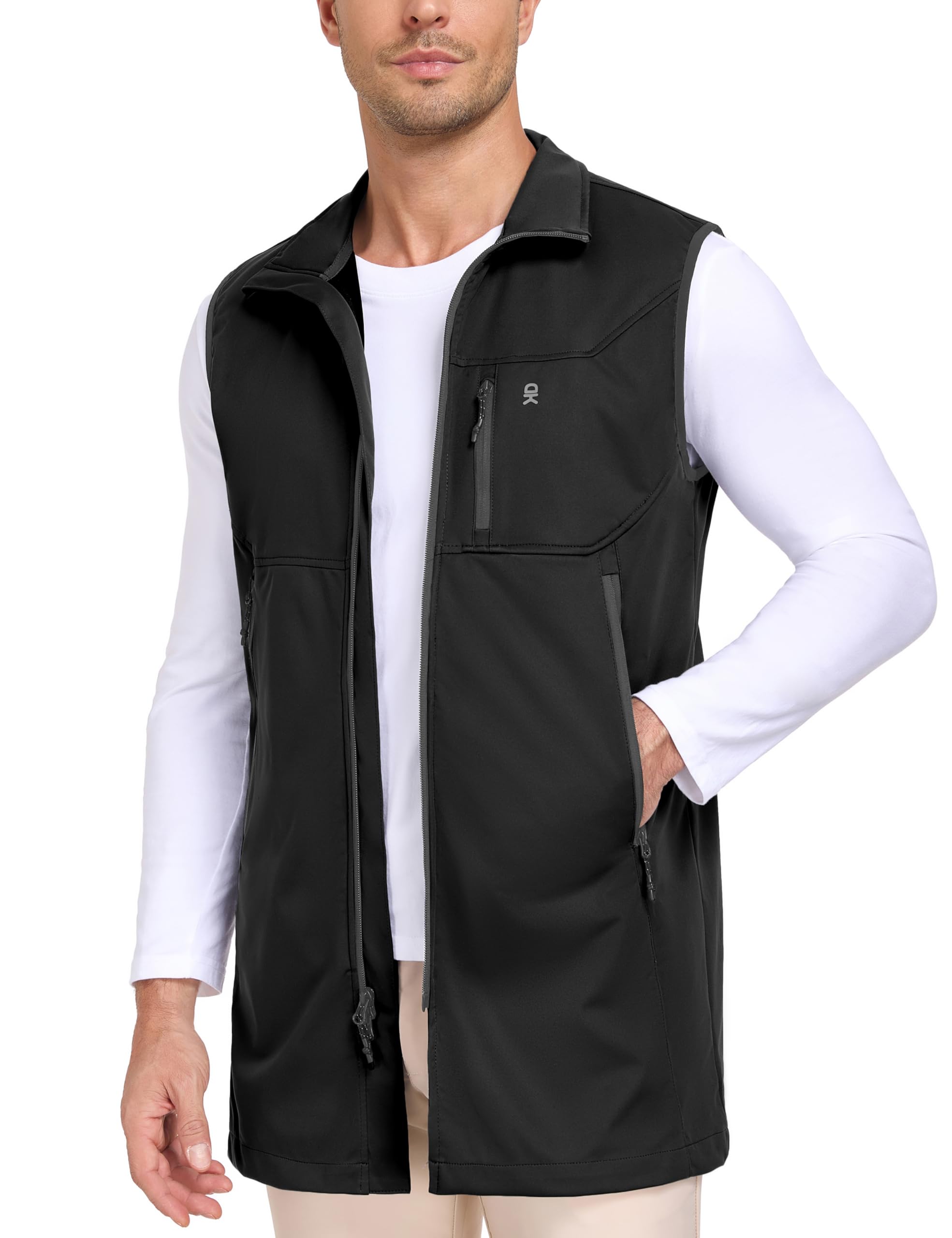 Little Donkey Andy Men's Lightweight Softshell Vest Windproof Sleeveless Jacket for Travel Hiking Running Golf