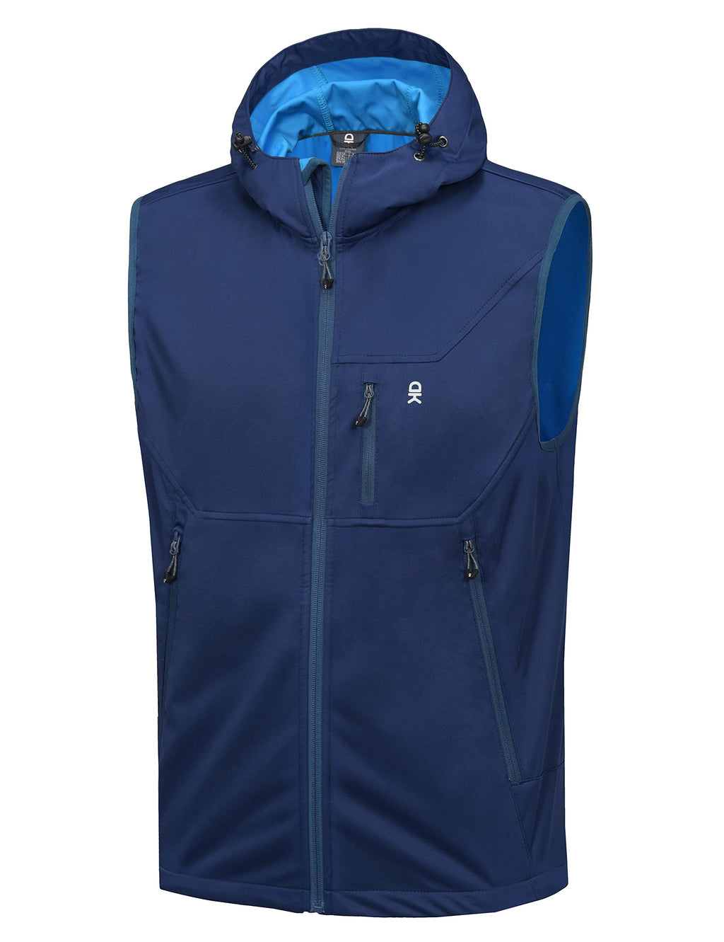 Little Donkey Andy Men's Lightweight Softshell Vest Windproof Sleeveless Jacket for Travel Hiking Running Golf