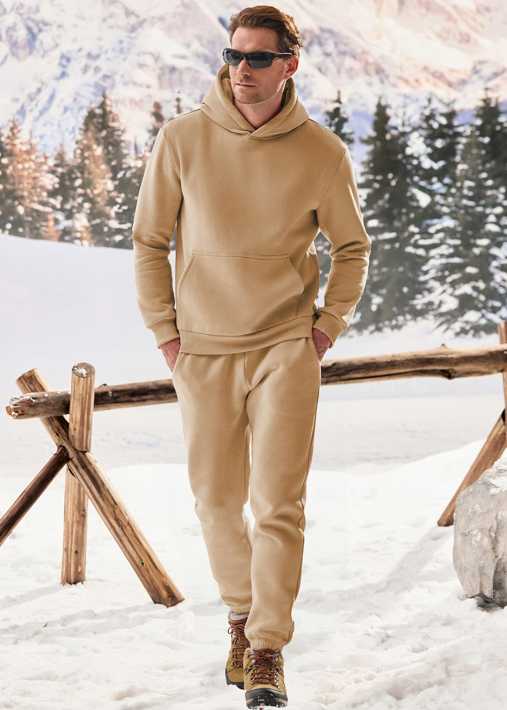 JMIERR Men's 2 Piece Outfits Hoodie Sweatshirt Tracksuit & Joggers Sweatpants Sweatsuit Set