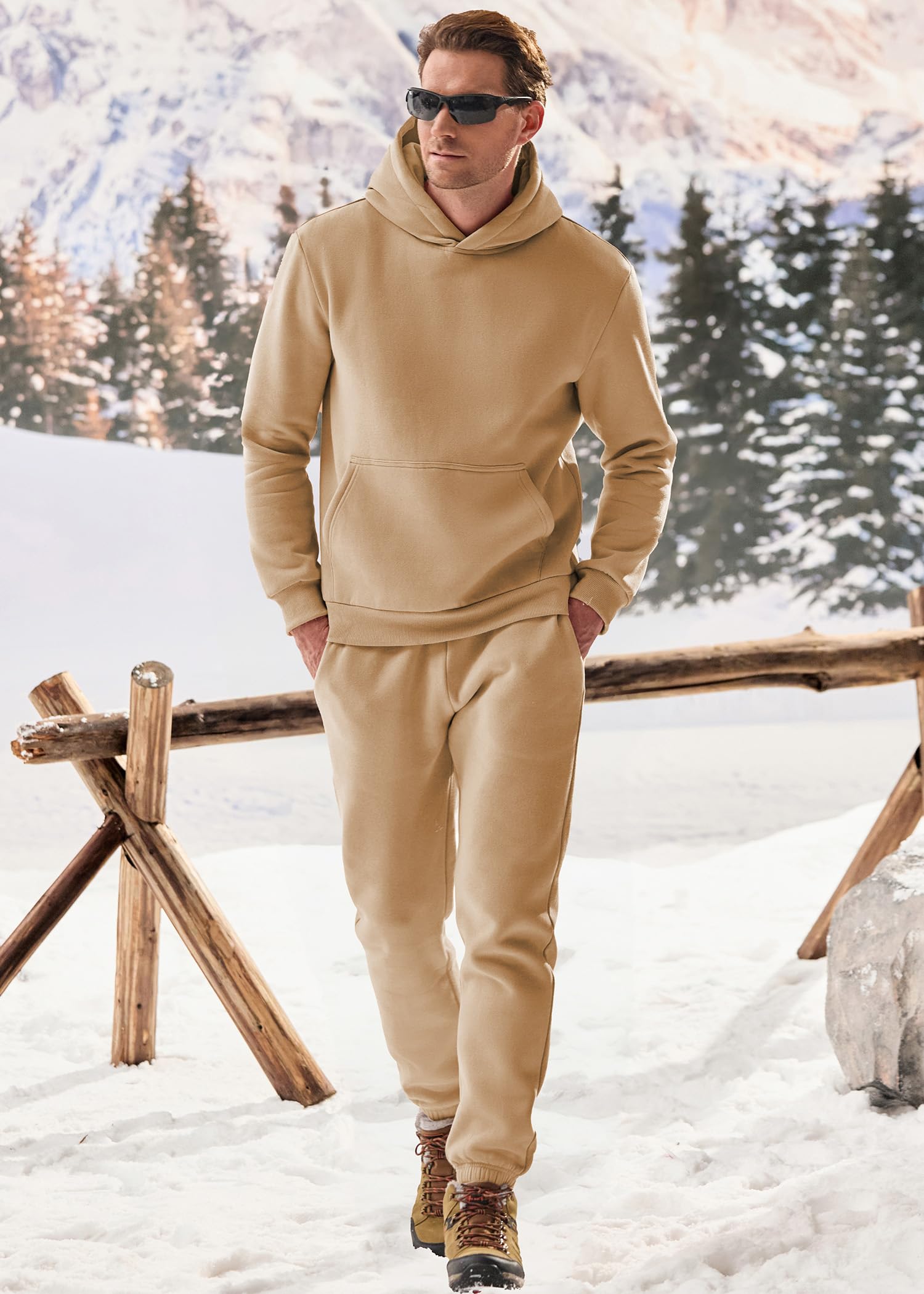 JMIERR Men's 2 Piece Outfits Hoodie Sweatshirt Tracksuit & Joggers Sweatpants Sweatsuit Set