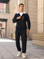 Yuyanrocks Sweatsuits for Men 2 Piece with Zipper Pockets Full Zip Hoodie Tracksuit Sets Jogging Sports Casual Sweat Suits