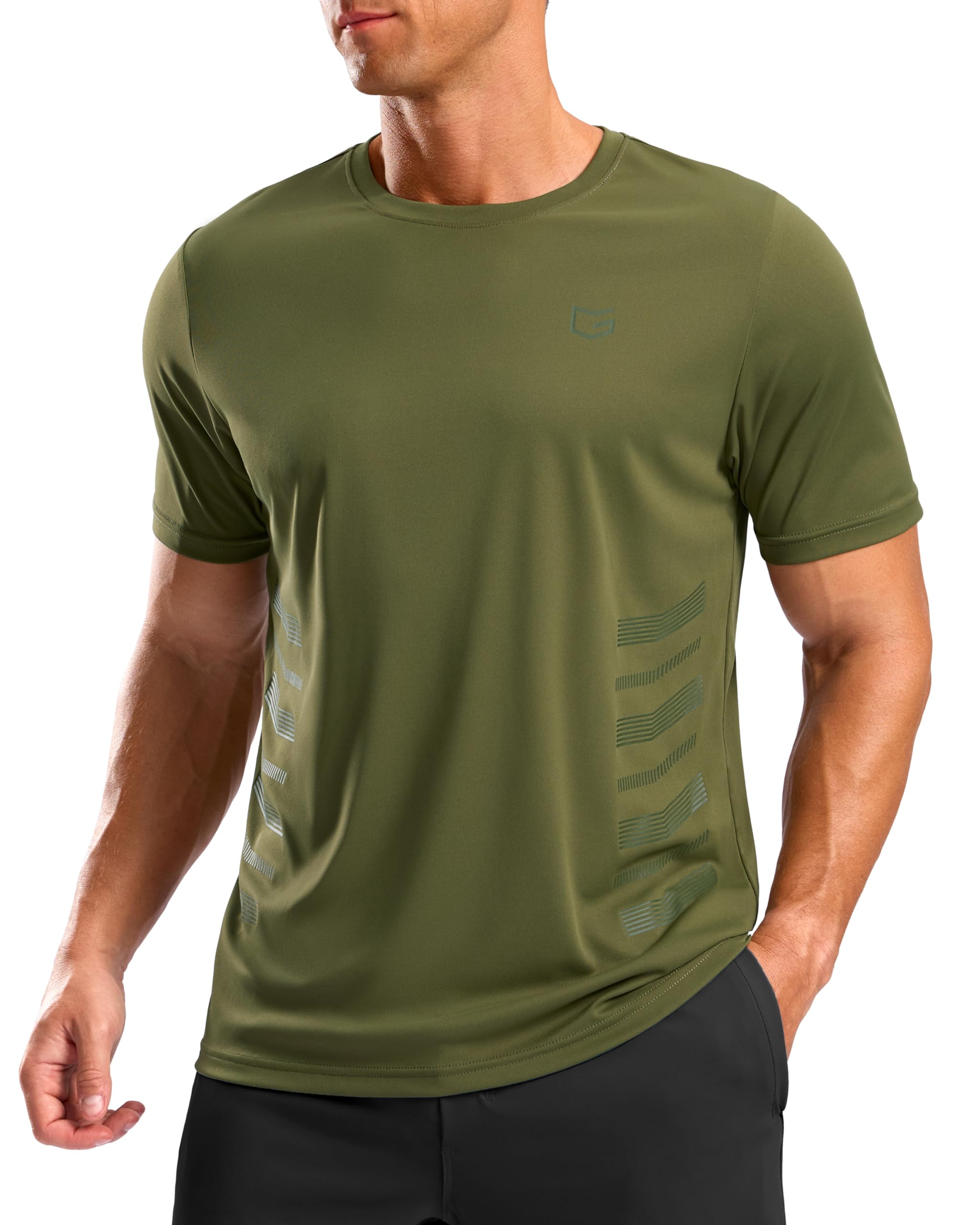 G Gradual Men's Workout Shirts Quick Dry Athletic Running T-Shirts Lightweight Moisture Wicking Short Sleeve Sports Gym Tops