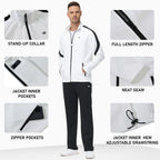 MoFiz Men's Tracksuits Set Long Sleeve Causal Full Zip Running Sports Sweatsuit For Men 2 Piece Outfits