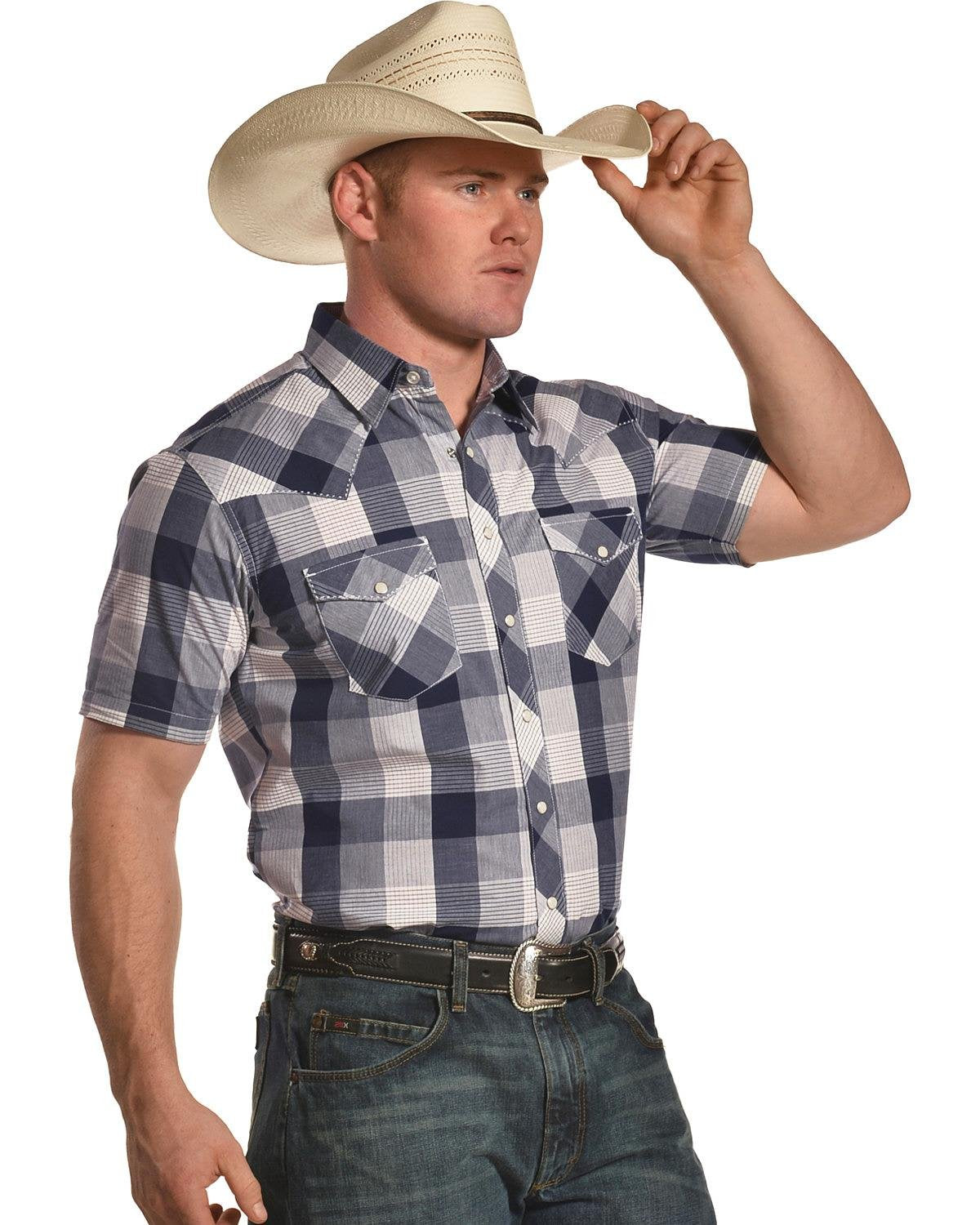 Wrangler Mens Retro Two Pocket Long Sleeve Snap Shirt Discontinued