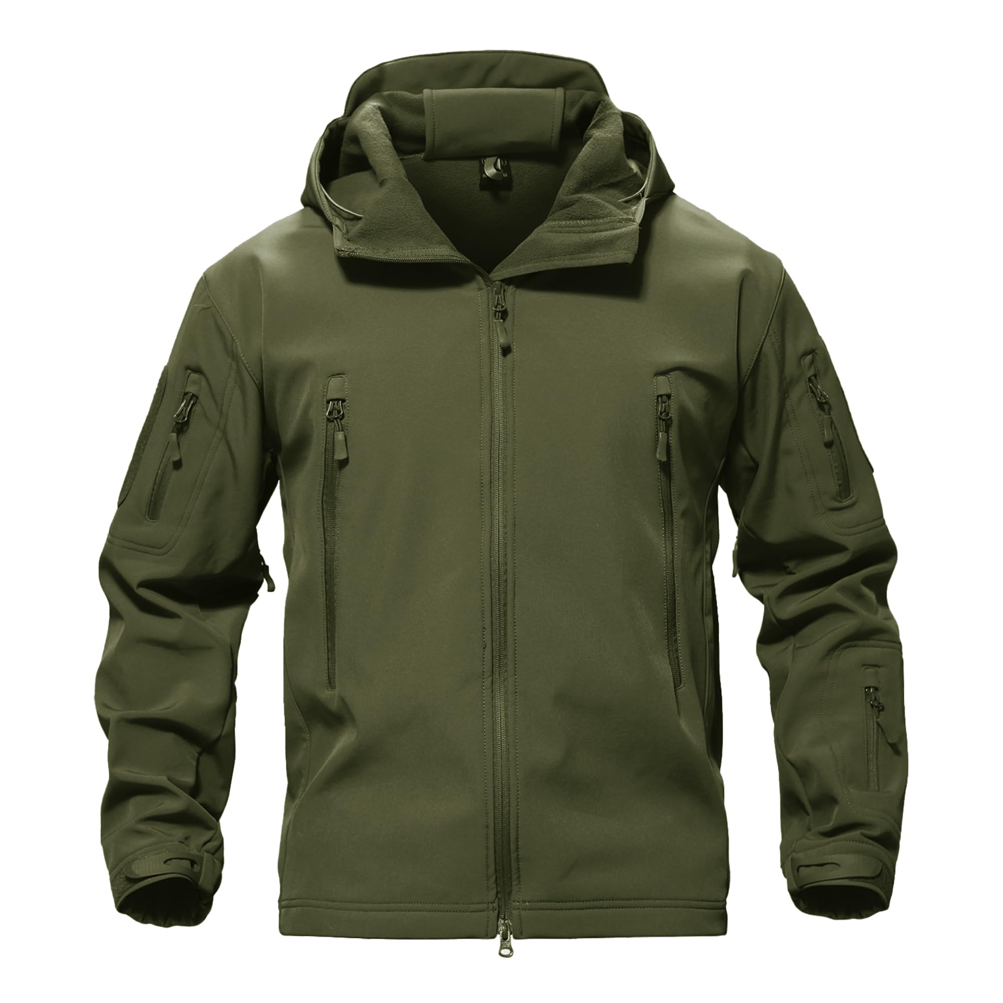 TACVASEN Men's Special Ops Military Tactical Soft Shell Winter Warm Fleece Lined Jacket Rain Hood Coat Hiking Snowboard