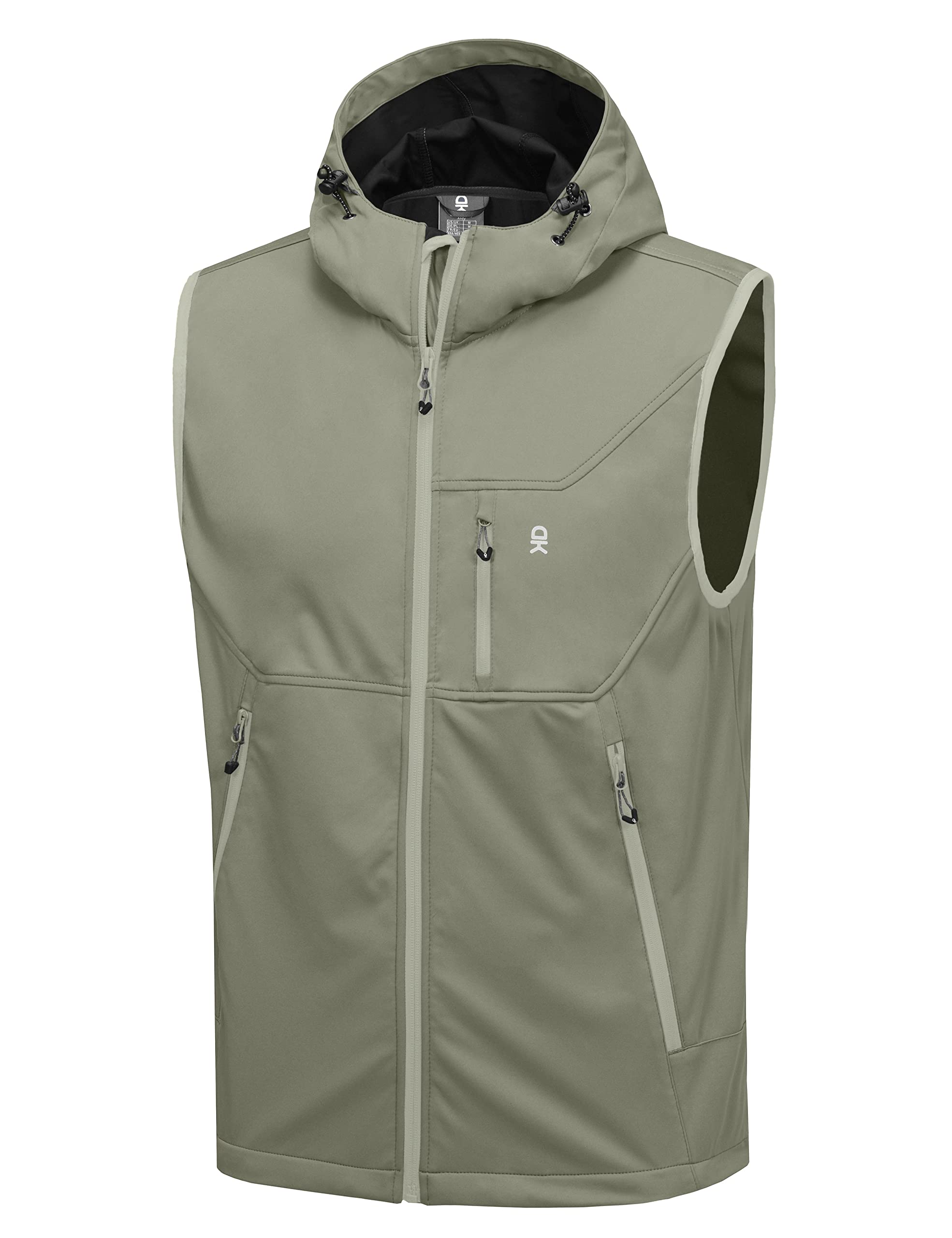 Little Donkey Andy Men's Lightweight Softshell Vest Windproof Sleeveless Jacket for Travel Hiking Running Golf