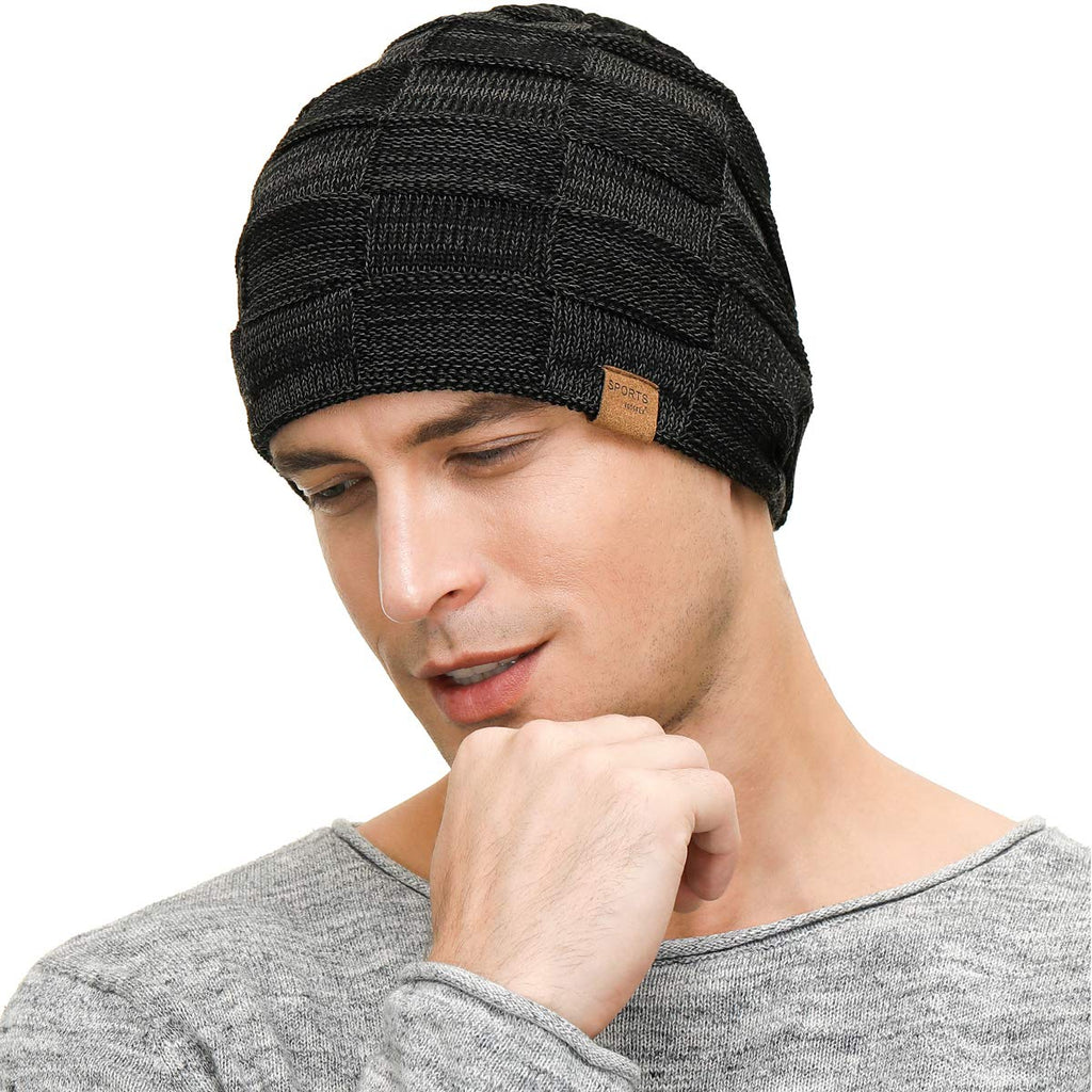 Vgogfly Slouchy Beanie for Men Winter Hats for Guys Cool Beanies Mens Lined Knit Warm Thick Skully Stocking Binie Hat