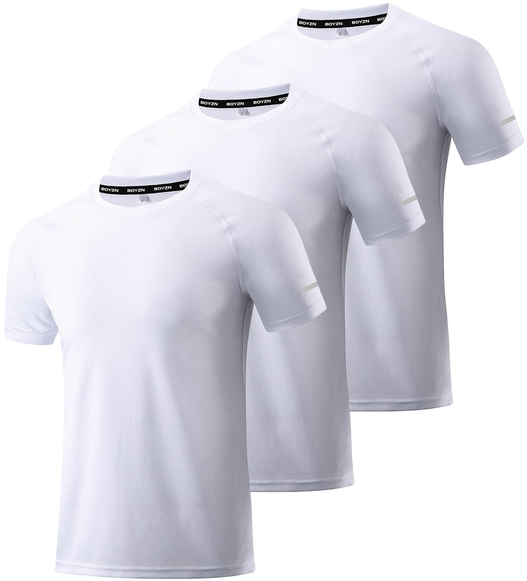 Boyzn 1, 3, 5 or 7 Pack Men's Workout Running Shirts, Dry Fit Moisture Wicking T-Shirt, Gym Athletic Short Sleeve Tee Shirts