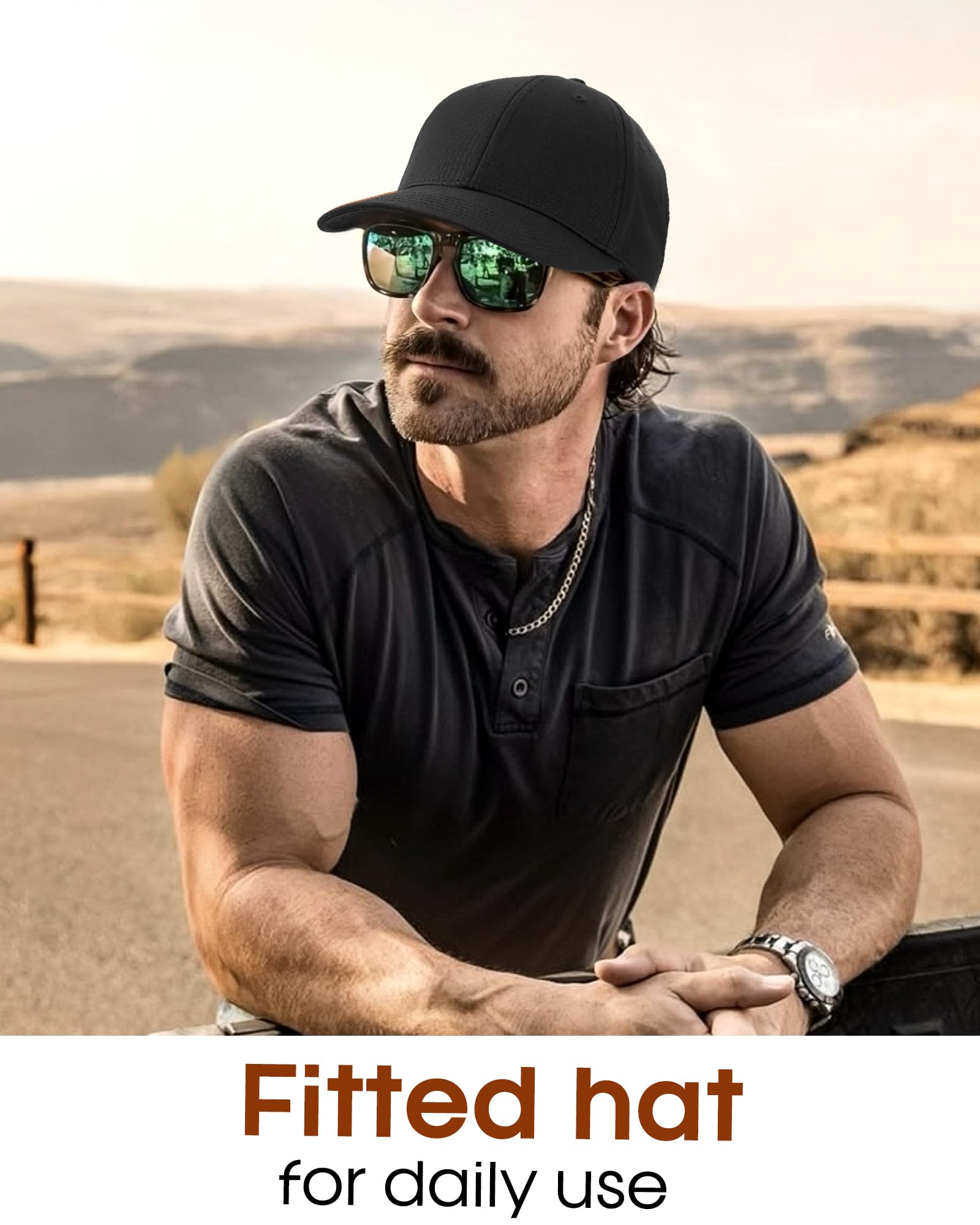 FURTALK Mens Structured Baseball Cap Adjustable Washed Cotton Golf Dad Hat Plain Classic Hats for Men