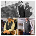 Tuikayoo Men's Tweed Suit Vintage Vest Herringbone Wool Prom Waistcoat Groomsmen