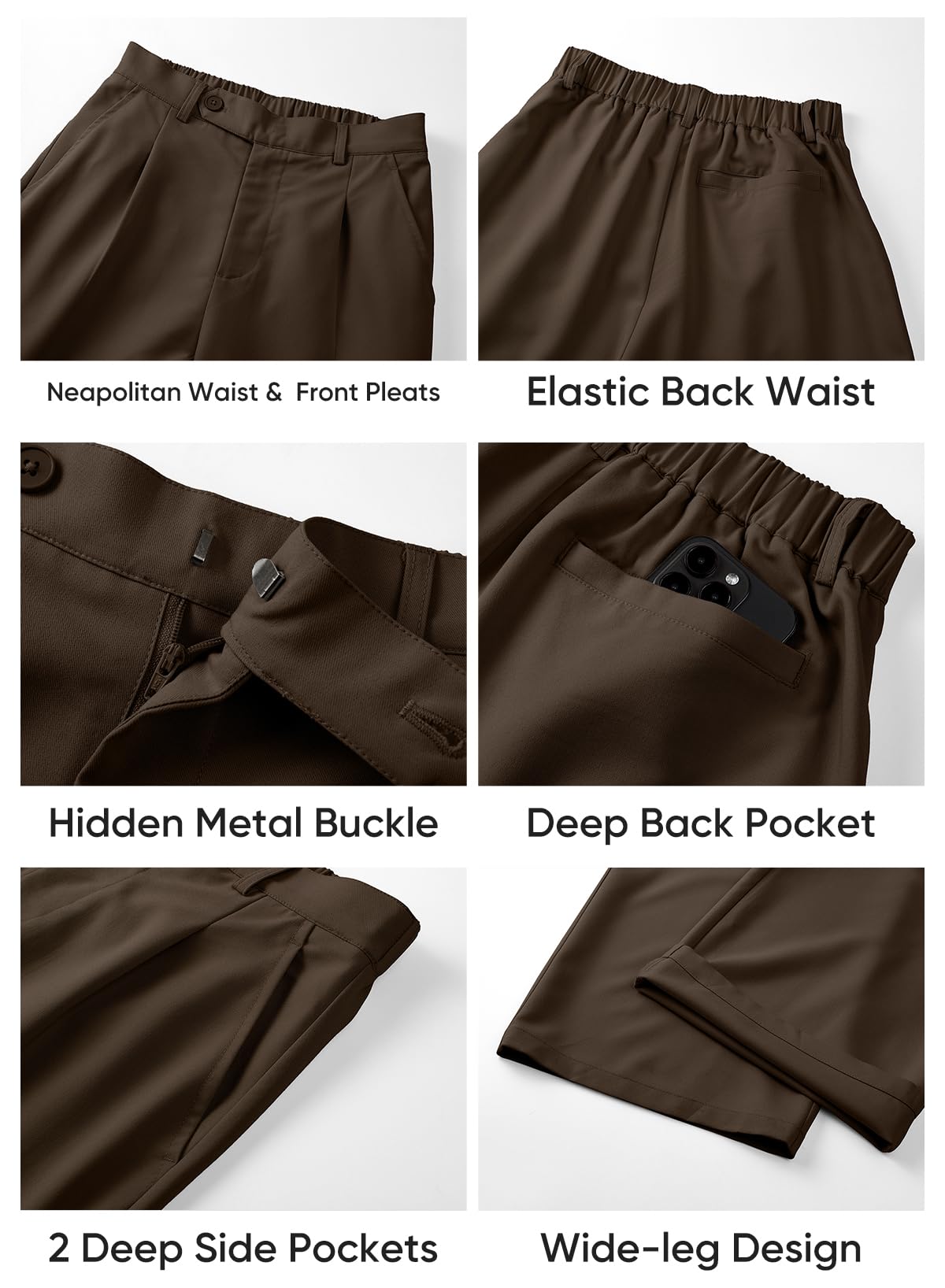 JMIERR Mens Baggy Casual Dress Pants Lightweight Pleated Old Money Wide Leg Pants Loose Relaxed Fit Trousers