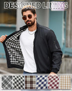 Wizoat Men's Bomber Jacket Lightweight Casual Windbreaker Jackets Zip Up Coat