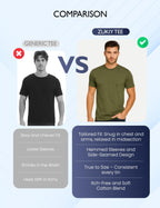 Mens T-Shirts - Fitted Soft Cotton Blend Crew Neck Tee – Athletic Fit Classic Plain Short Sleeve Shirts for Men