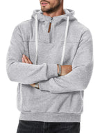 TRFIC Mens Quarter Zip Hoodie Sweatshirt Warm Fleece Long Sleeve Pullover Hoodies for Men