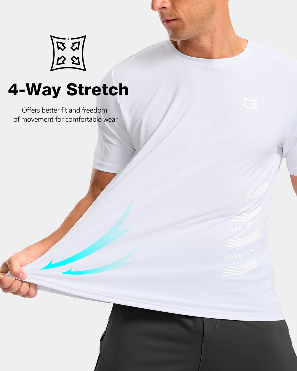 G Gradual Men's Workout Shirts Quick Dry Athletic Running T-Shirts Lightweight Moisture Wicking Short Sleeve Sports Gym Tops