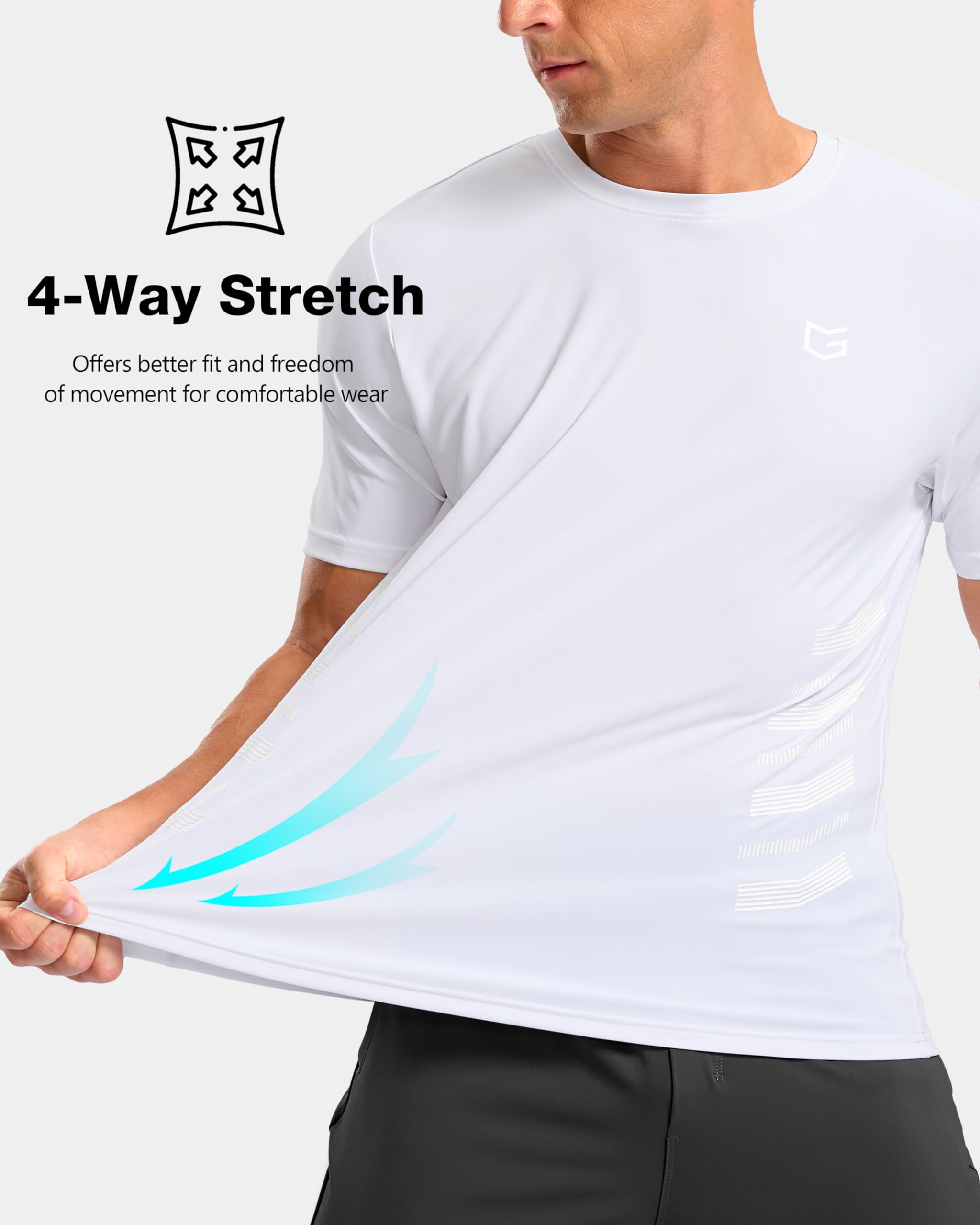 G Gradual Men's Workout Shirts Quick Dry Athletic Running T-Shirts Lightweight Moisture Wicking Short Sleeve Sports Gym Tops