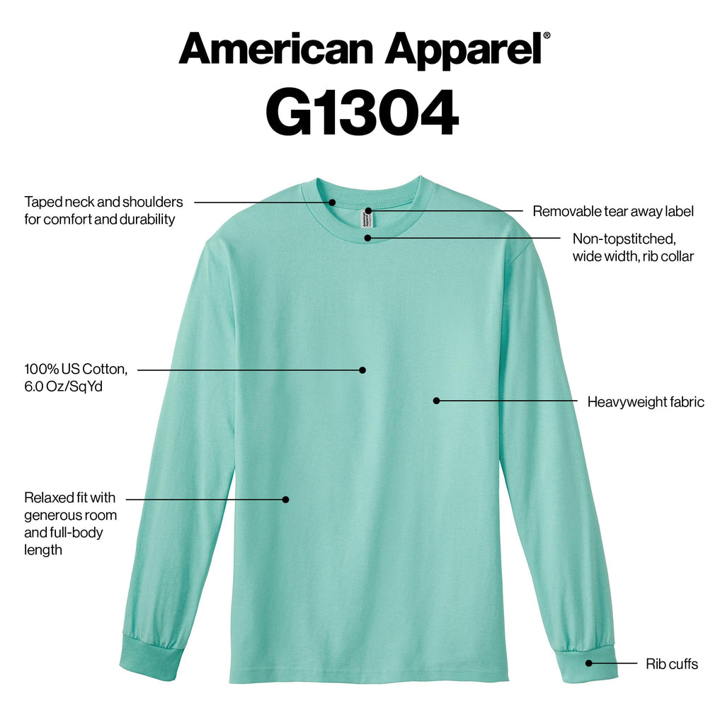 American Apparel Unisex-Adult Long Sleeve T-Shirt, Style G1304, 2-Pack