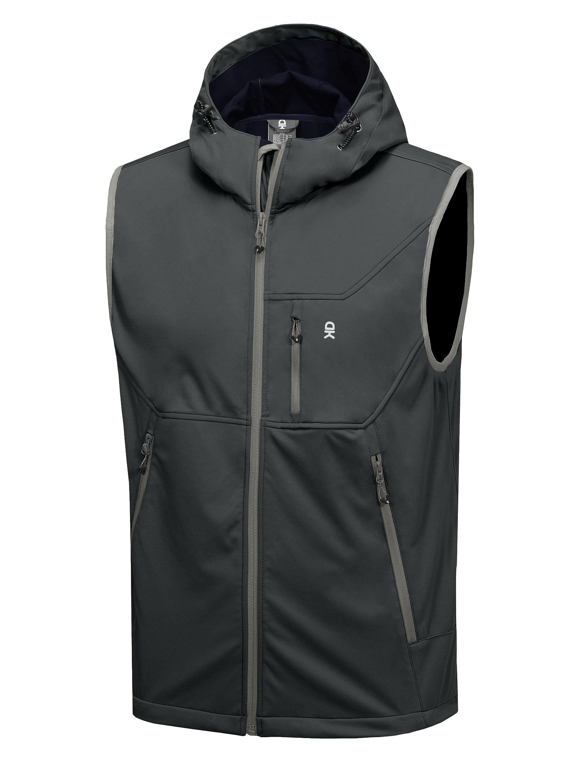 Little Donkey Andy Men's Lightweight Softshell Vest Windproof Sleeveless Jacket for Travel Hiking Running Golf