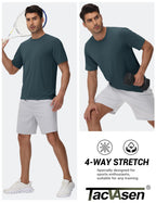 TACVASEN Men's Lightweight Athletic T-Shirts Quick Dry Workout Gym Tops Short Sleeve Running Tee Shirt Performance Activewear