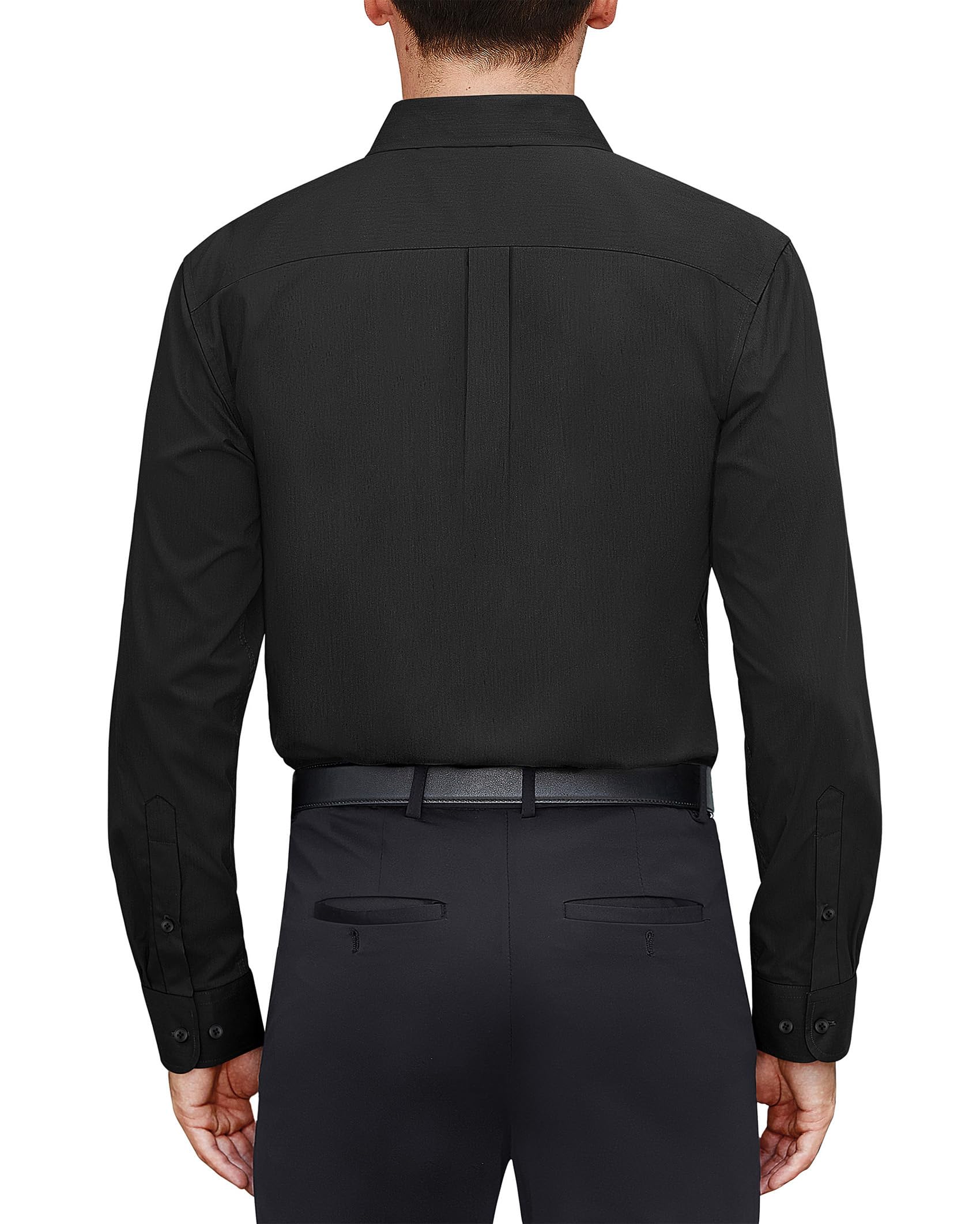 J.VER Men's Dress Shirts Stretch Stain Shield Long Sleeve Solid Formal Shirt Business Casual Button Down Shirts