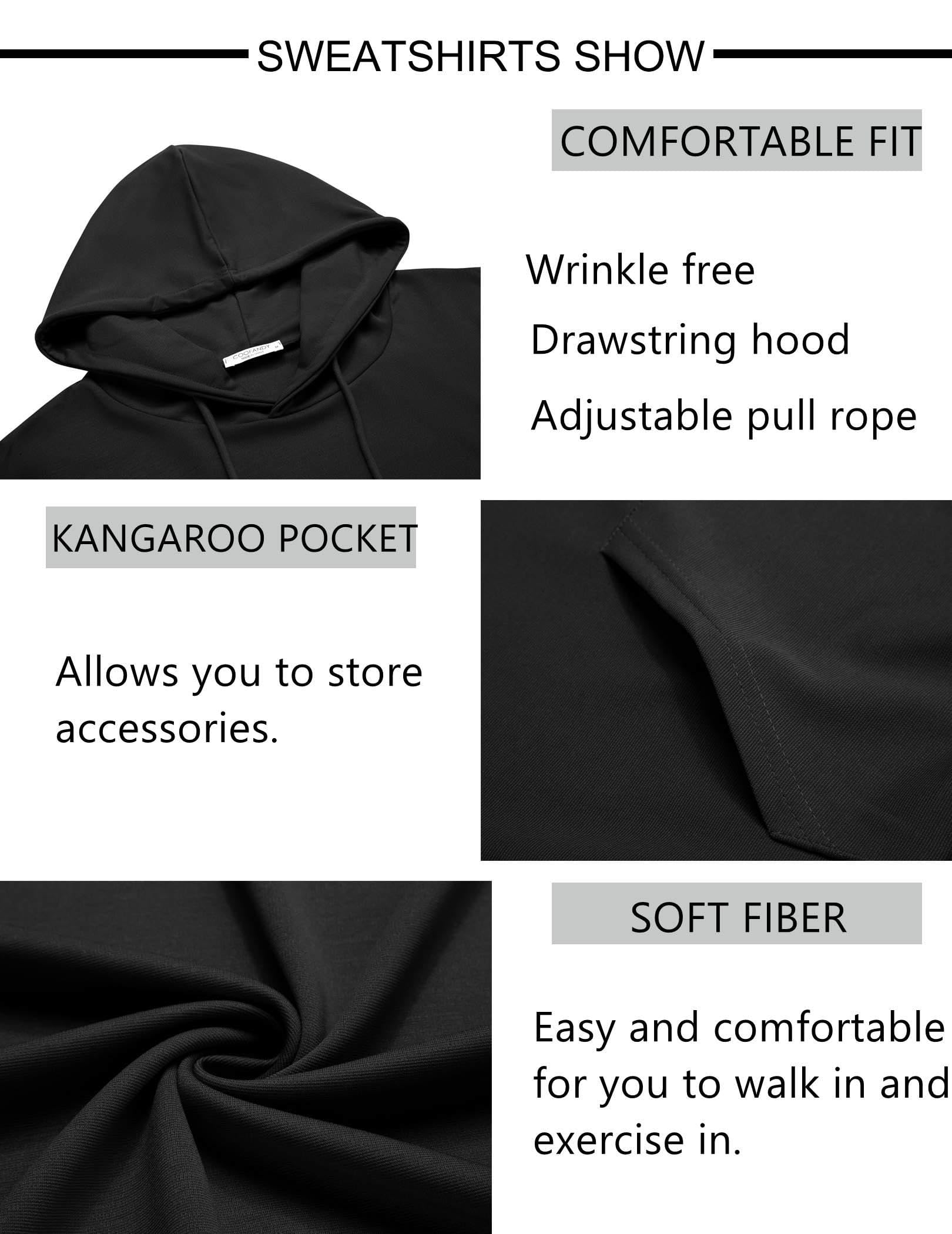 COOFANDY Sweatsuits for Men 2 Piece Tracksuit Casual Athletic Jogging Suit Hooded Set