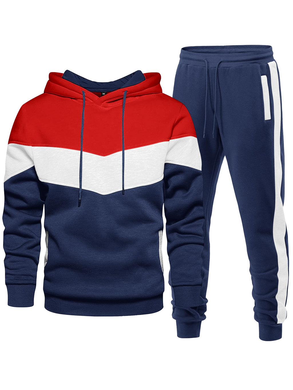 Riskrole Men's Hoodie Tracksuit 2 Pieces Set Athletic Casual Hooded Sweatshirt and Joggers Set Sweatsuit Outfits
