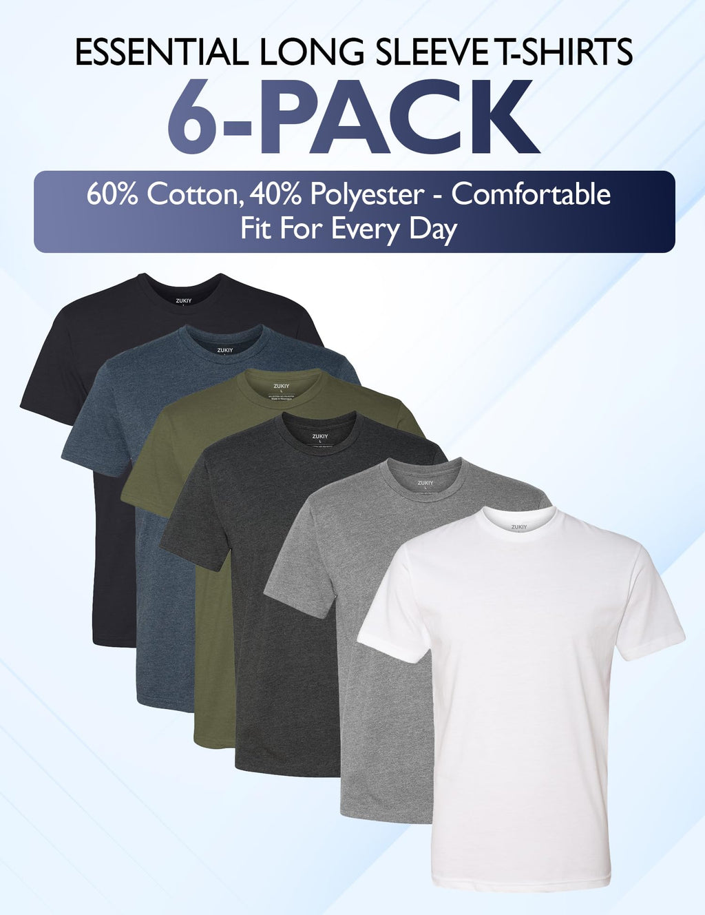 Mens T-Shirts - Fitted Soft Cotton Blend Crew Neck Tee – Athletic Fit Classic Plain Short Sleeve Shirts for Men