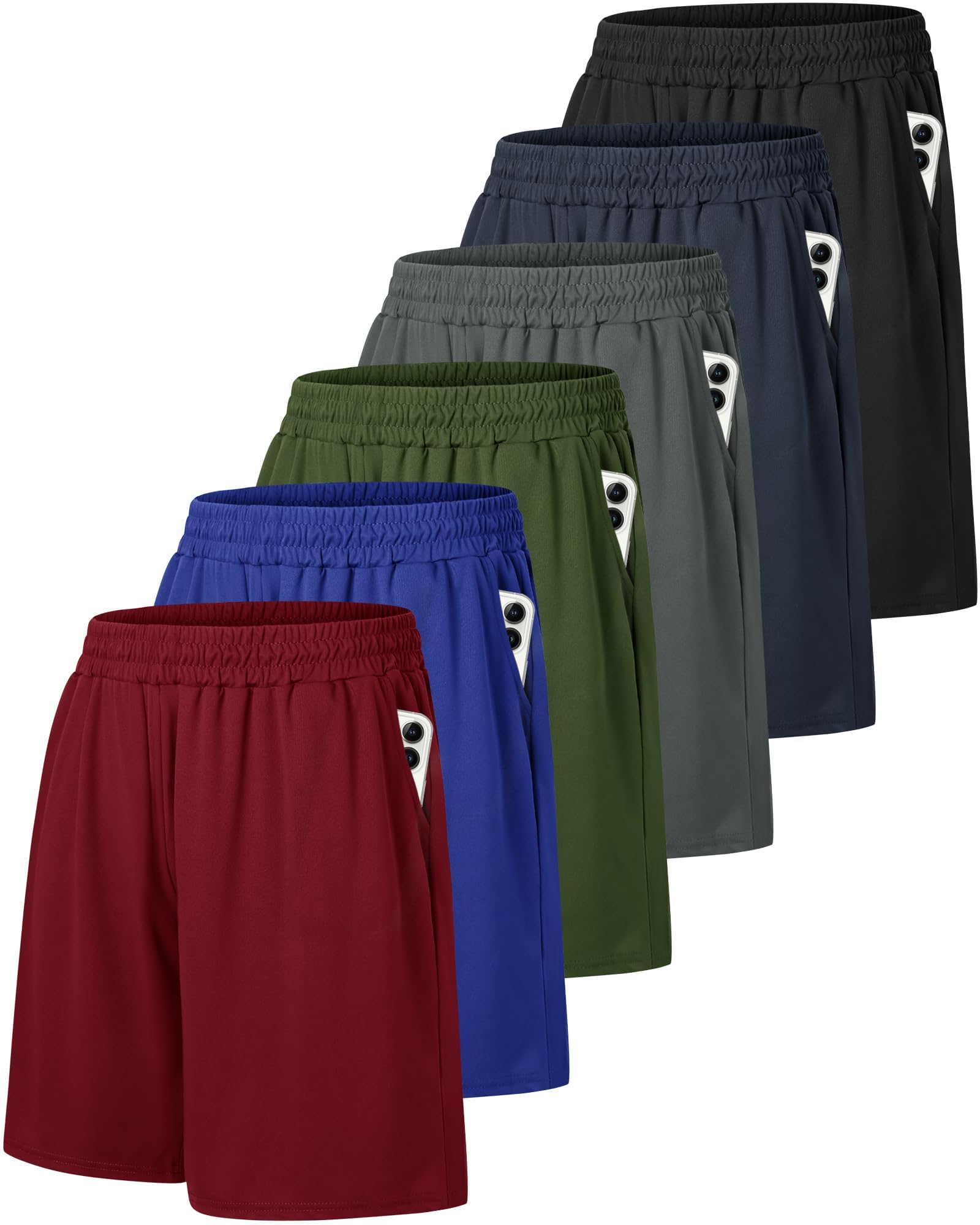 2 Pack Mens Gym Basketball Shorts - Athletic Black Workout Quick Dry Shorts with Pockets for Casual Running