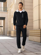 Yuyanrocks Sweatsuits for Men 2 Piece with Zipper Pockets Full Zip Hoodie Tracksuit Sets Jogging Sports Casual Sweat Suits