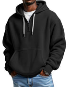 PIDOGYM Men's Quarter Zip Hoodie Waffle Knit Pullover Long Sleeve Casual Loose Fit Sweatshirt Hooded Tops with Pockets