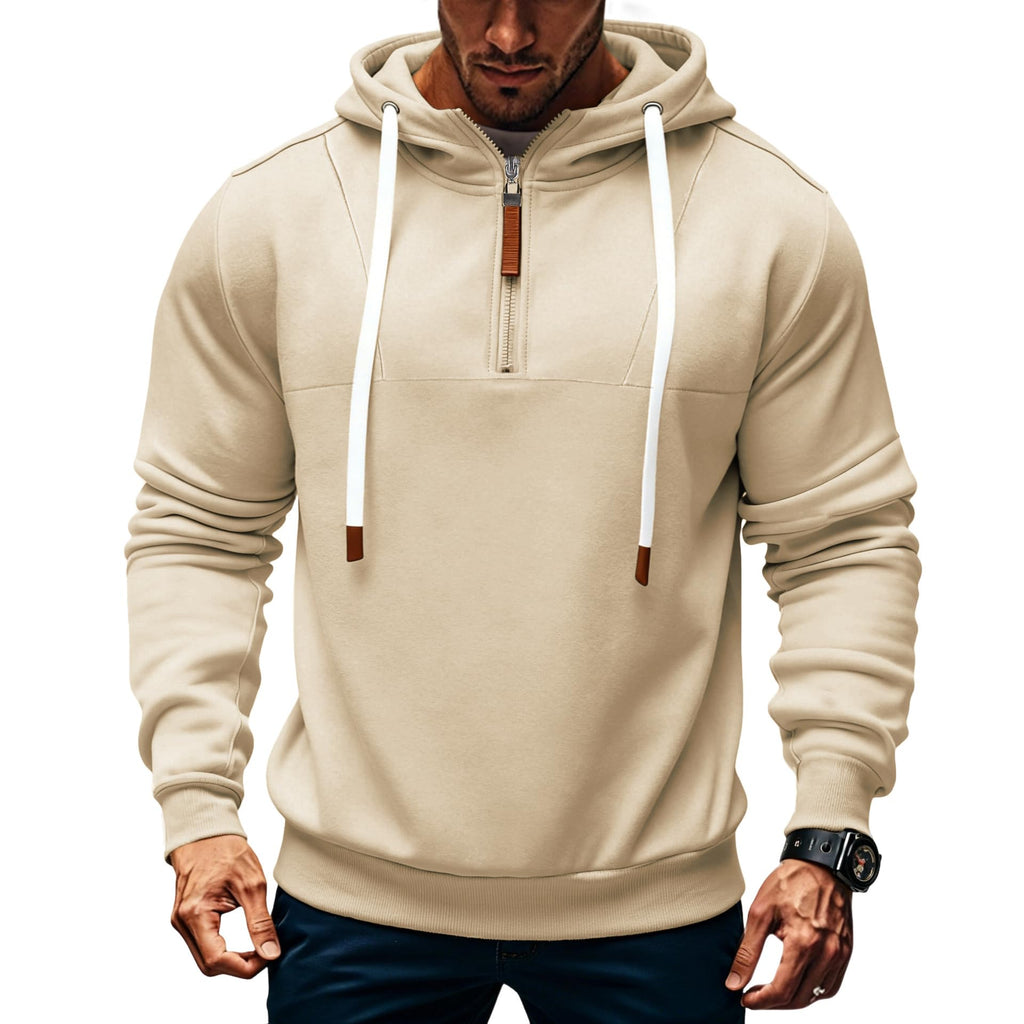 TRFIC Mens Quarter Zip Hoodie Sweatshirt Warm Fleece Long Sleeve Pullover Hoodies for Men