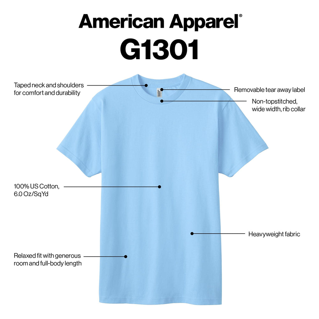 American Apparel Adult Heavyweight Cotton Style G1301/G1301GD T-shirt (Multipack)