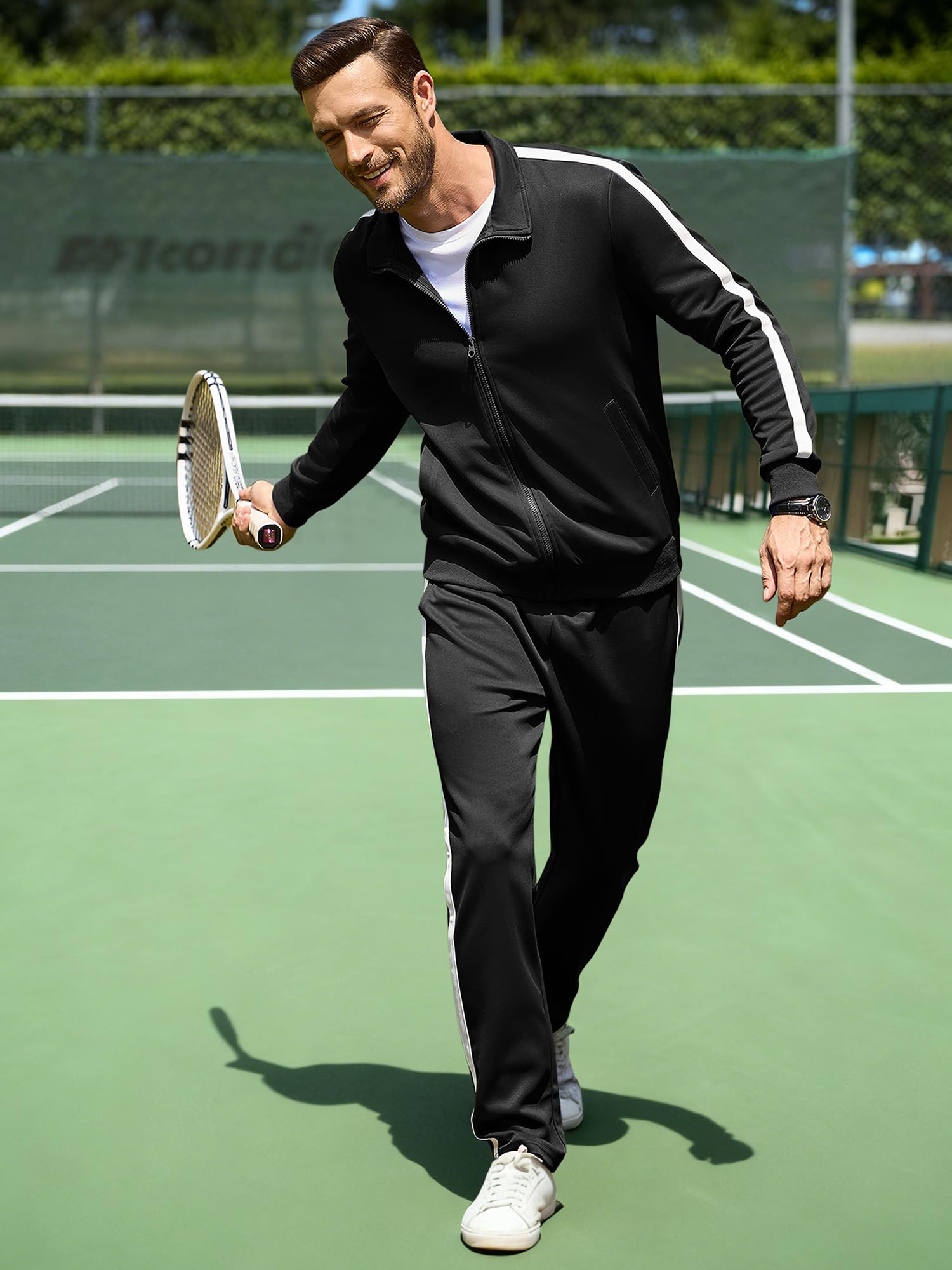 JMIERR Men's Track Suits Sweatsuits 2 Piece Full Zip Sports Outfits Set Sweatshirt and Joggers Sweatpants