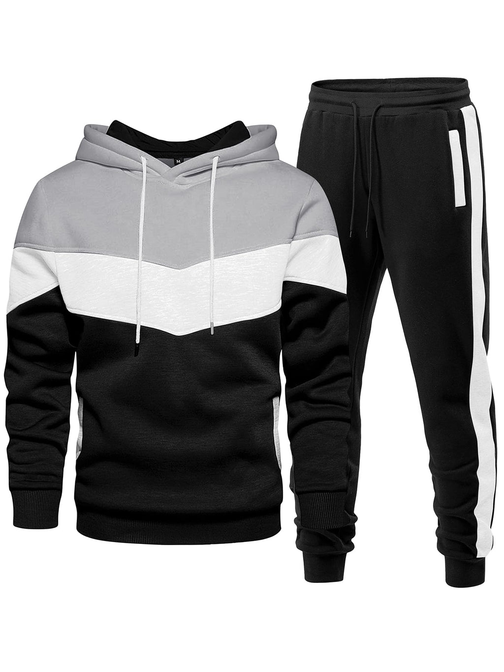 Riskrole Men's Hoodie Tracksuit 2 Pieces Set Athletic Casual Hooded Sweatshirt and Joggers Set Sweatsuit Outfits