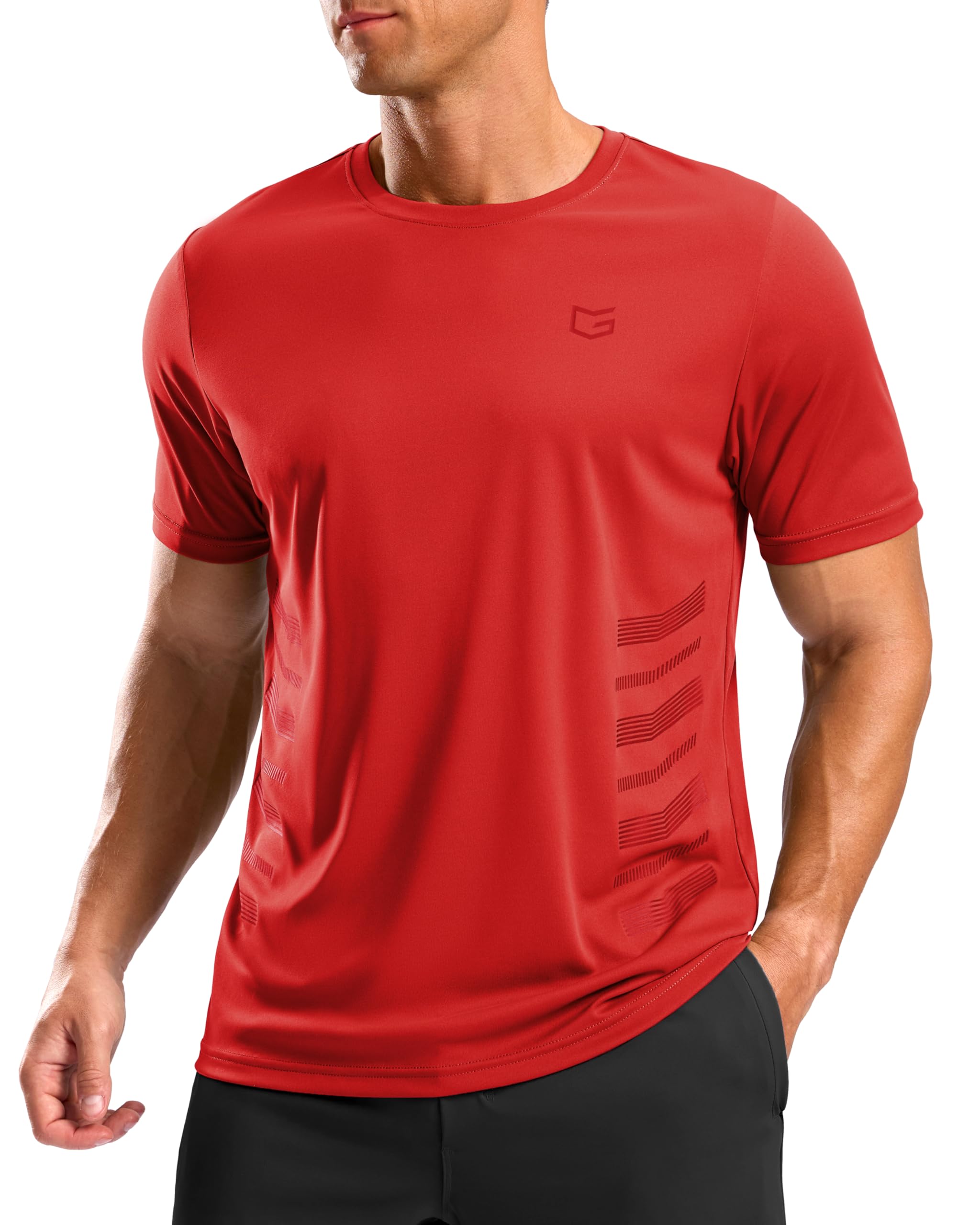 G Gradual Men's Workout Shirts Quick Dry Athletic Running T-Shirts Lightweight Moisture Wicking Short Sleeve Sports Gym Tops
