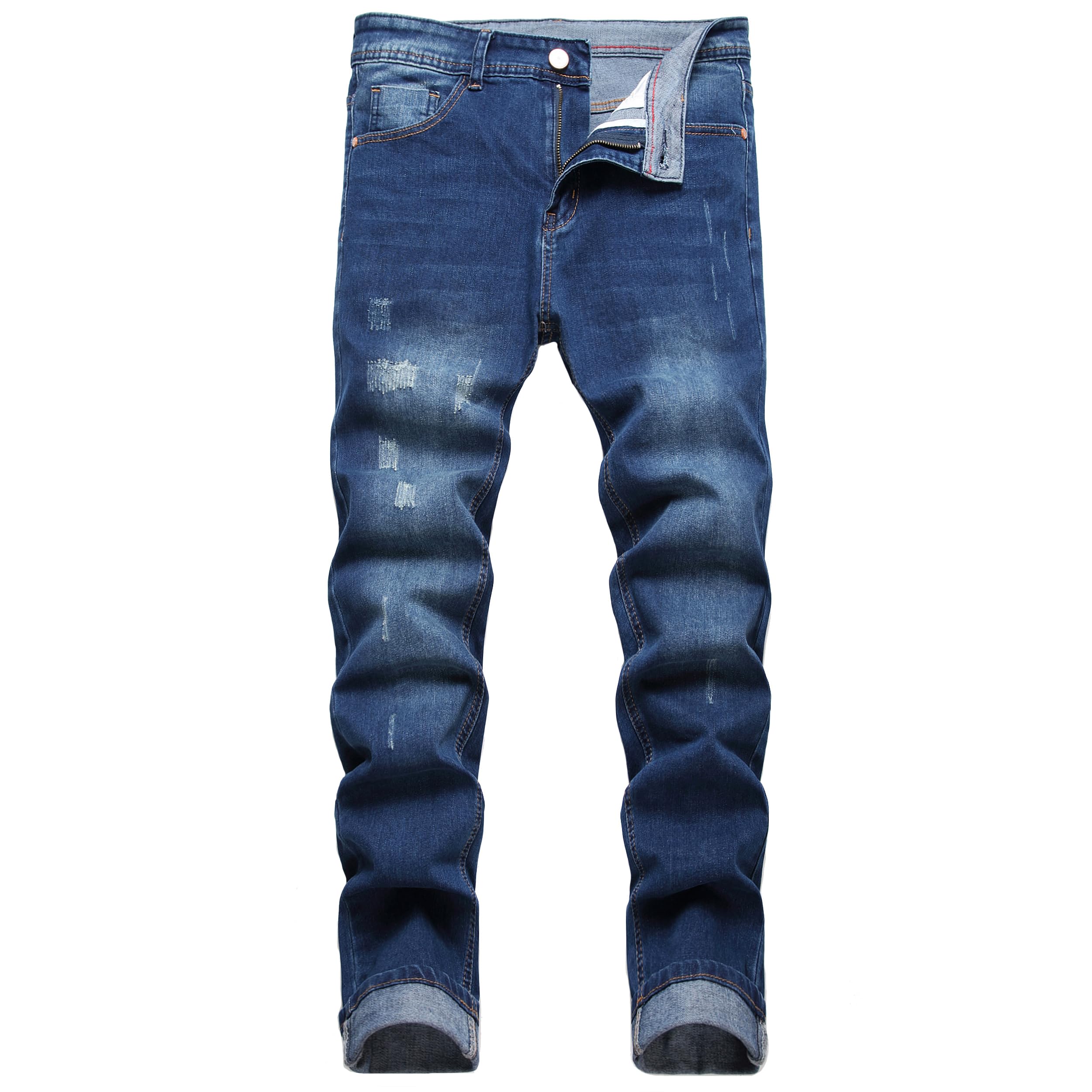 Men's Slim Fit Stretch Jeans Ripped Skinny Jeans for Men, Fashion Straight Leg Comfort Flex Waist Cargo Denim Pants