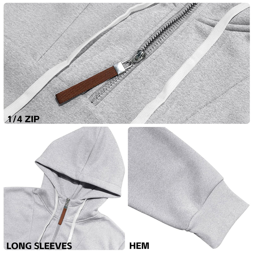 TRFIC Mens Quarter Zip Hoodie Sweatshirt Warm Fleece Long Sleeve Pullover Hoodies for Men