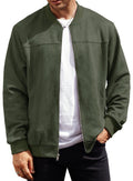 VOGSTART Men’s Bomber Jacket Faux Suede Midweight Casual Full-Zip Flight Coat (S-XXL)
