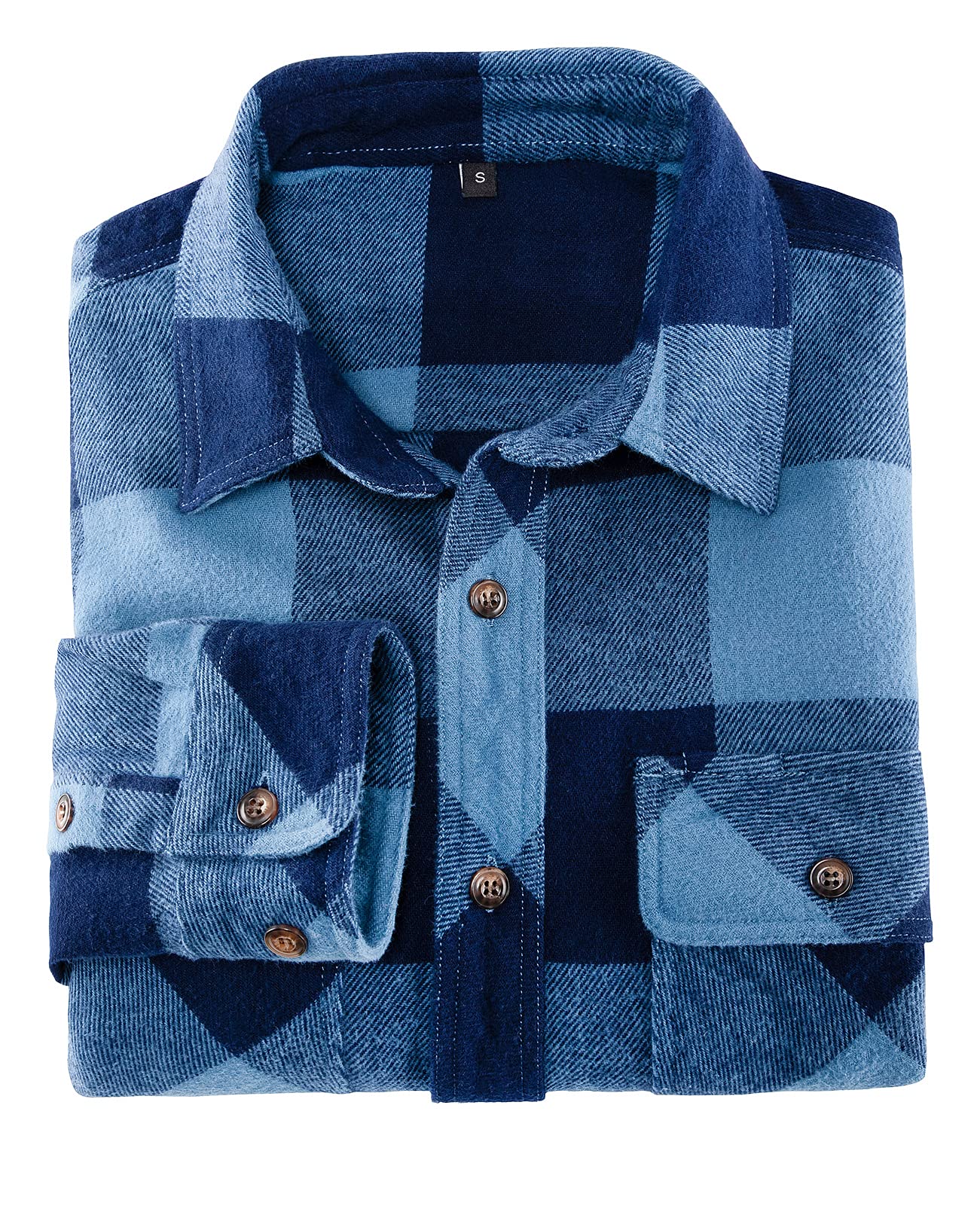 Men's Heavyweight Buffalo Plaid Flannel Shirt Casual Button Down Brushed Flannel Shirts,100% Cotton