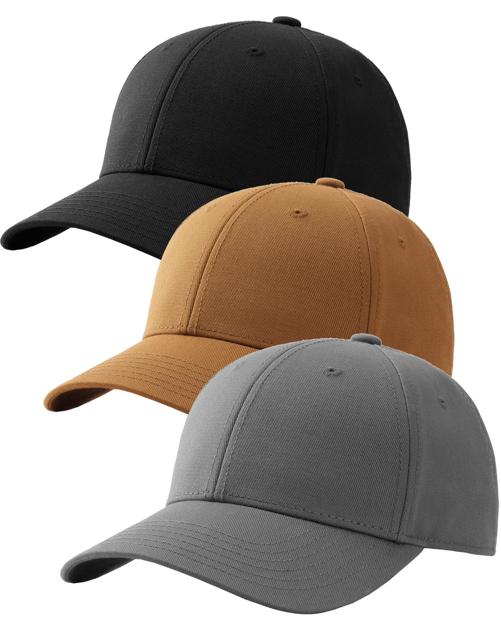 FURTALK Mens Structured Baseball Cap Adjustable Washed Cotton Golf Dad Hat Plain Classic Hats for Men