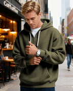 PIDOGYM Men's Quarter Zip Hoodie Waffle Knit Pullover Long Sleeve Casual Loose Fit Sweatshirt Hooded Tops with Pockets