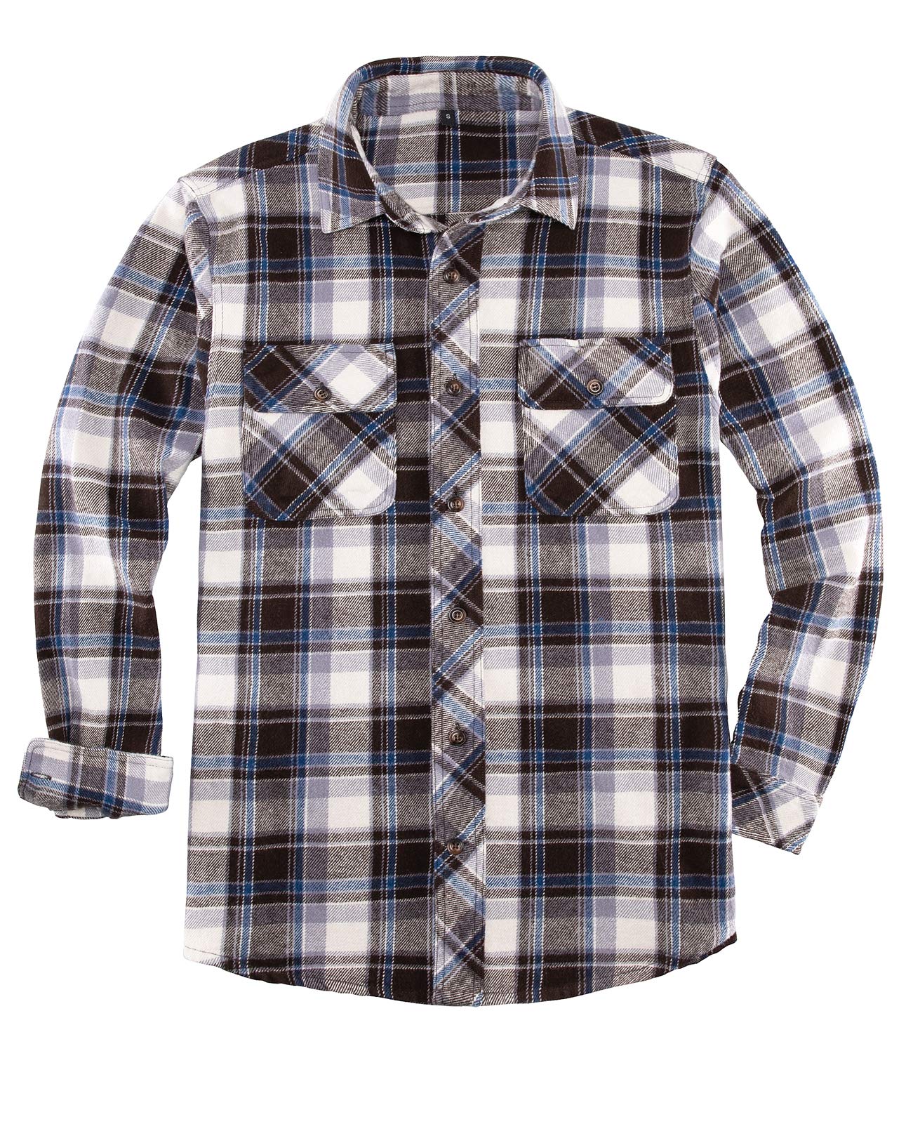 Men's Heavyweight Buffalo Plaid Flannel Shirt Casual Button Down Brushed Flannel Shirts,100% Cotton