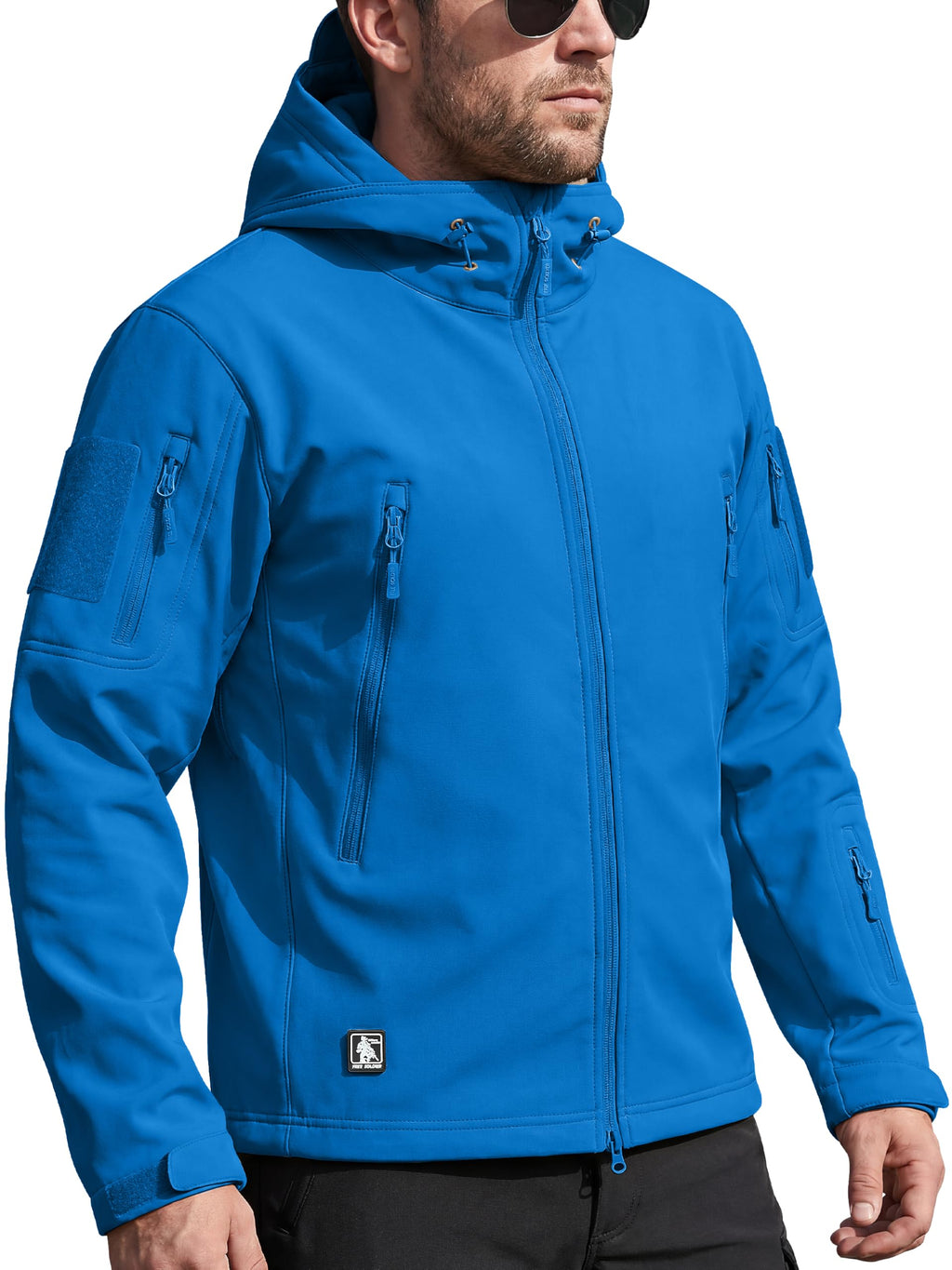 FREE SOLDIER Men's Outdoor Waterproof Soft Shell Hooded Military Tactical Jacket