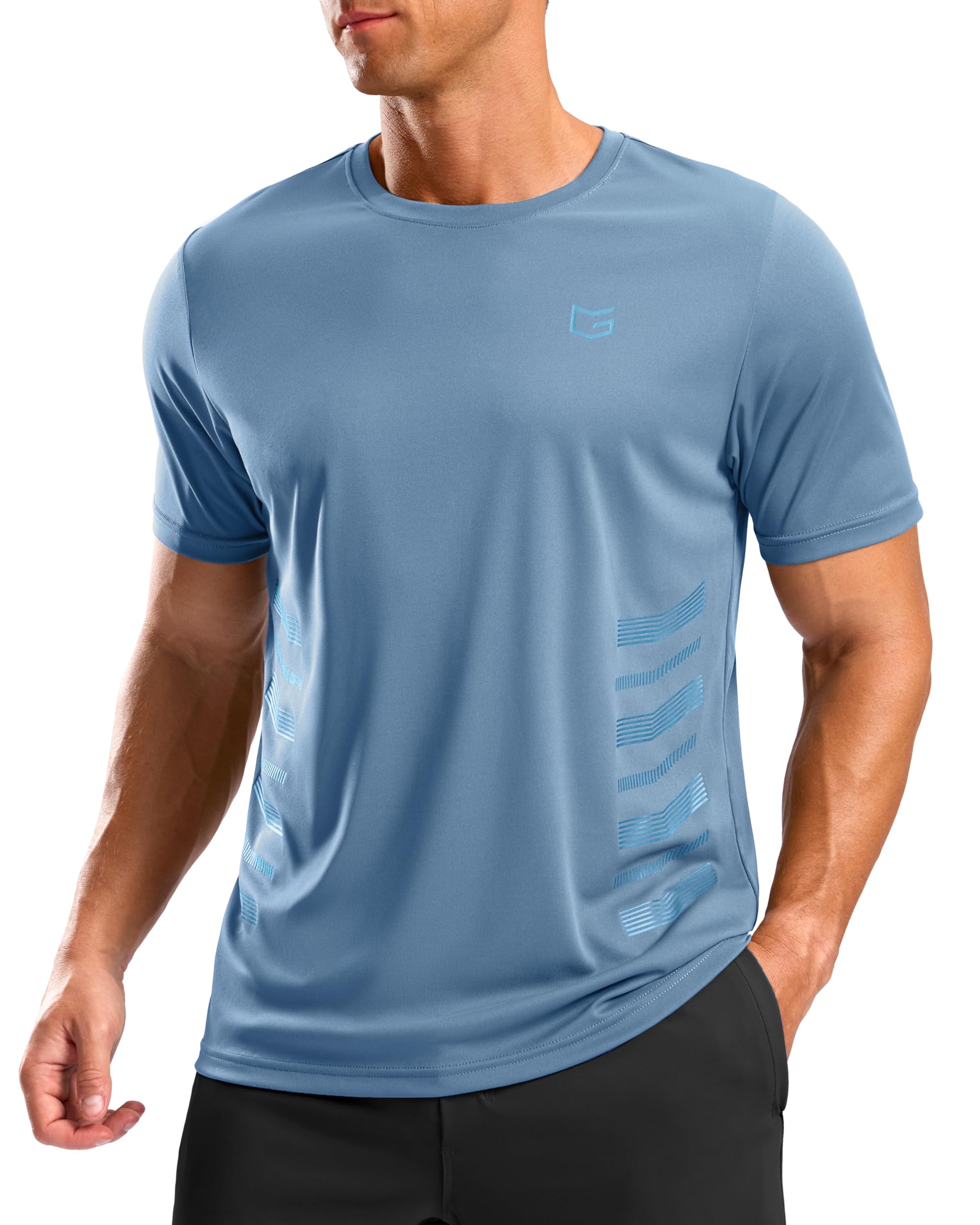 G Gradual Men's Workout Shirts Quick Dry Athletic Running T-Shirts Lightweight Moisture Wicking Short Sleeve Sports Gym Tops