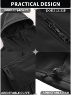 TACVASEN Men's Special Ops Military Tactical Soft Shell Winter Warm Fleece Lined Jacket Rain Hood Coat Hiking Snowboard