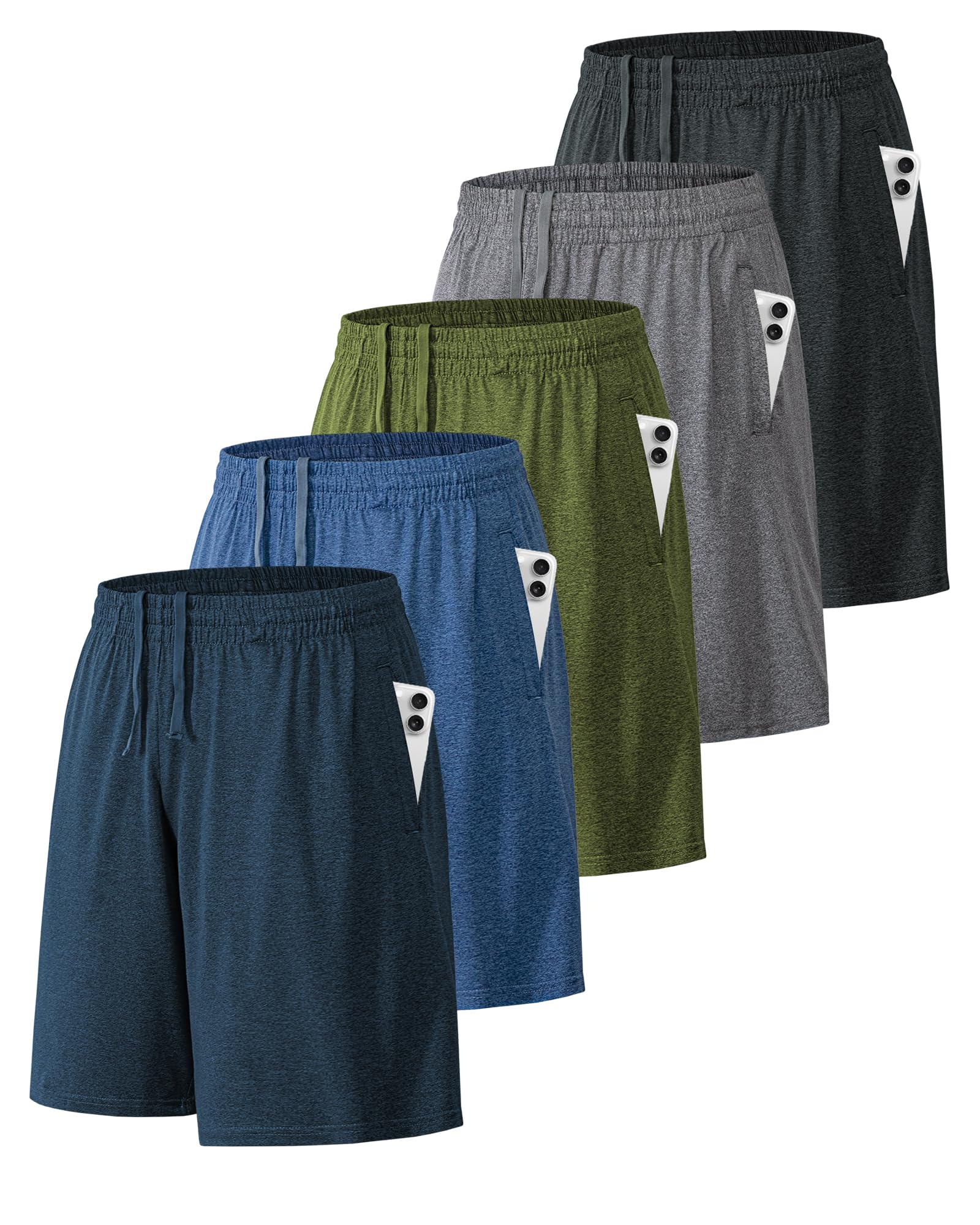 BALENNZ Athletic Shorts for Men with Pockets and Elastic Waistband Quick Dry Activewear