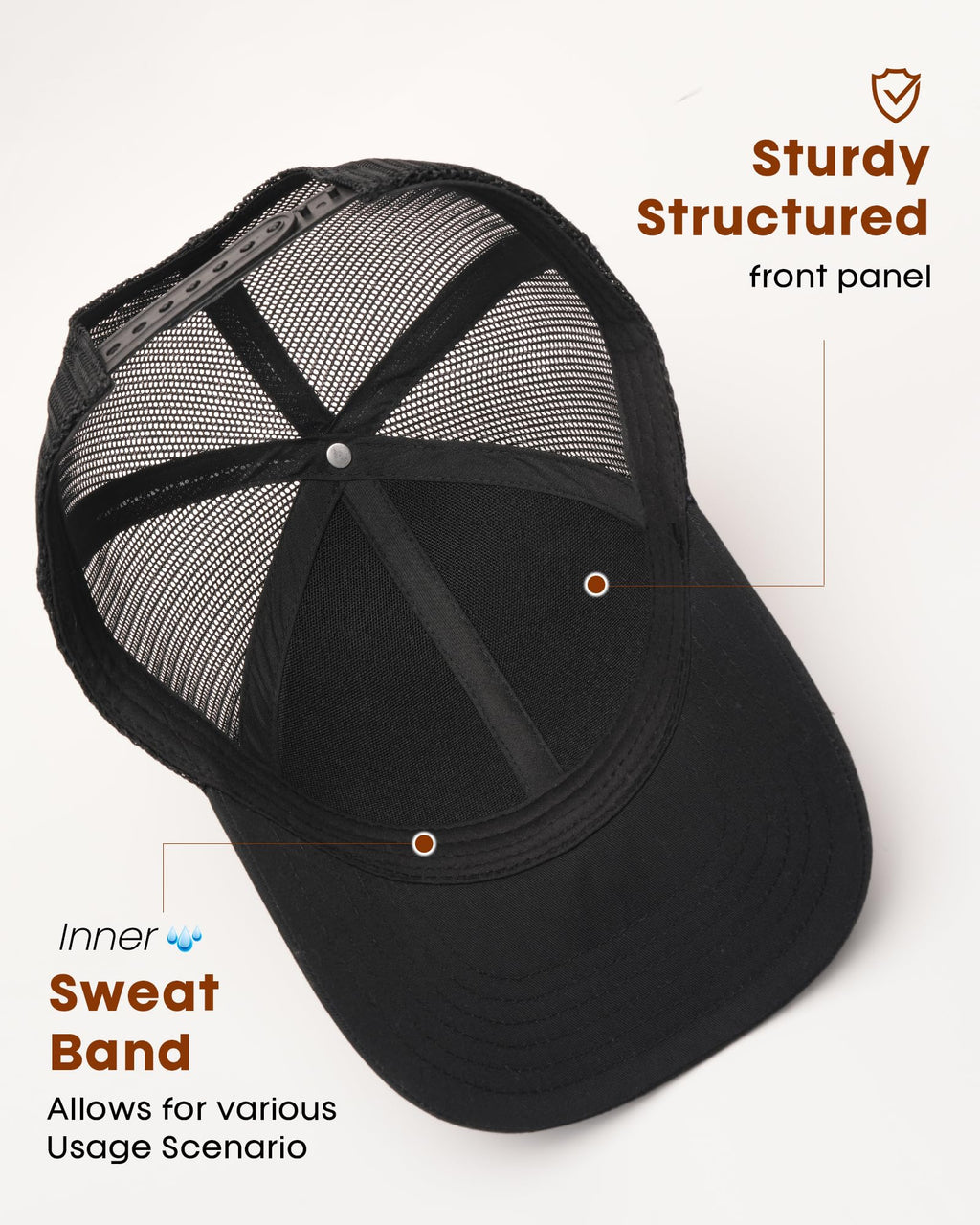 FURTALK Mens Trucker Hat Structured Mesh Baseball Cap Adjustable Classic Mens Hat